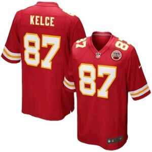Youth Kansas City Chiefs Travis Kelce Nike Red Game Jersey Size Large